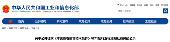 工信部：71项行业标准征求意见